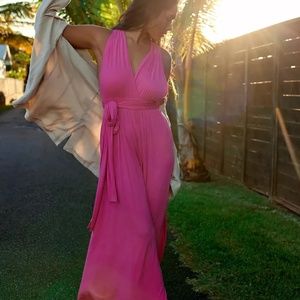 New Free People Dani Convertible One Piece Jumpsuit Size XS MSRP: $98 Fuchsia